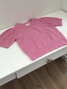Happily Grey short-sleeve knit pullover sweater pink